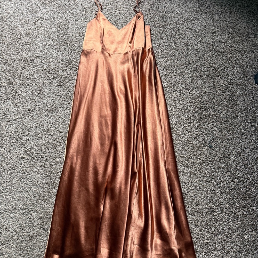 Birdy Grey Copper Satin Slip Dress